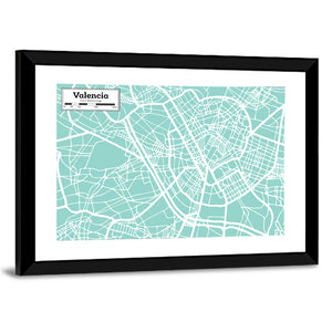 Valencia City Map Wall Art