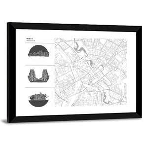 Minsk City Map Wall Art