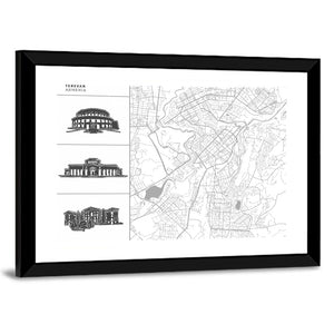 Yerevan City Map Wall Art