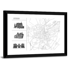 Luxembourg City Map Wall Art