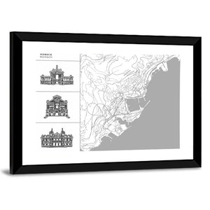 Monaco City Map Wall Art