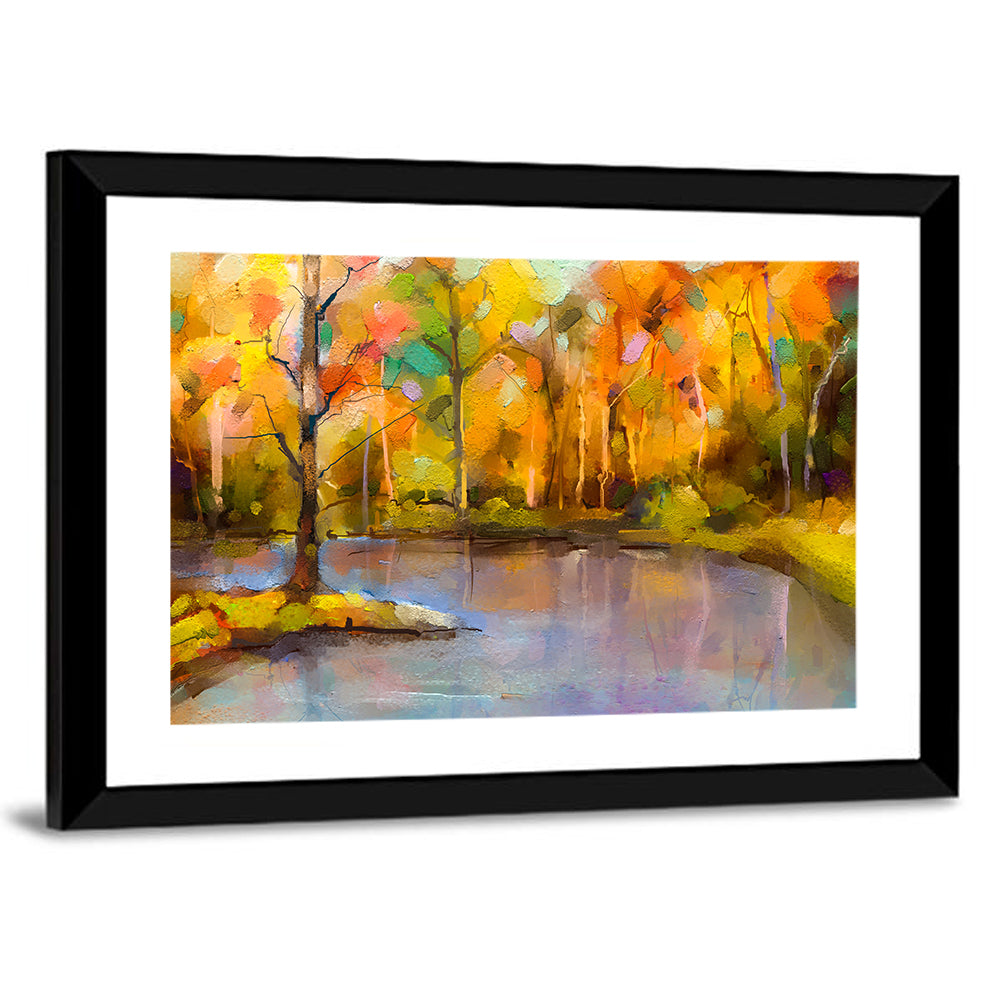 Golden Lake Island Tree Wall Art