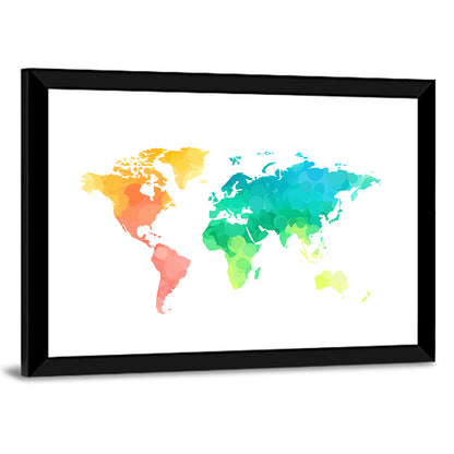Polka Dot World Map Pattern Wall Art