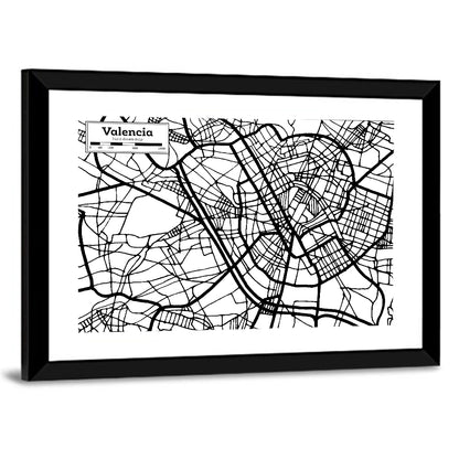 Valencia Street Network Map Wall Art