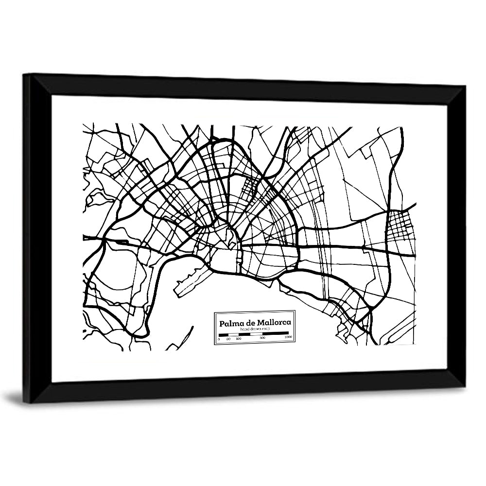 Minimalist Palma De Mallorca Map Wall Art