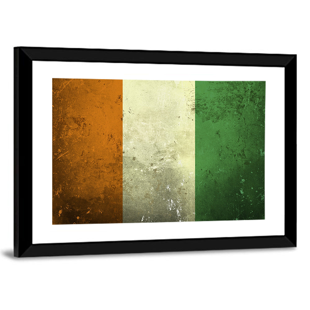 Ivory Coast Vintage Flag Wall Art