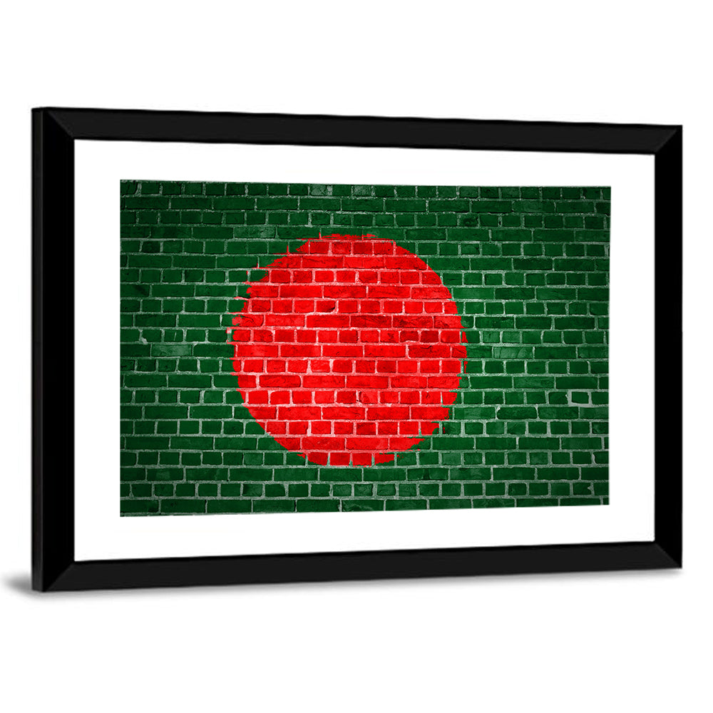 Bangladesh Flag on Brick Wall Art