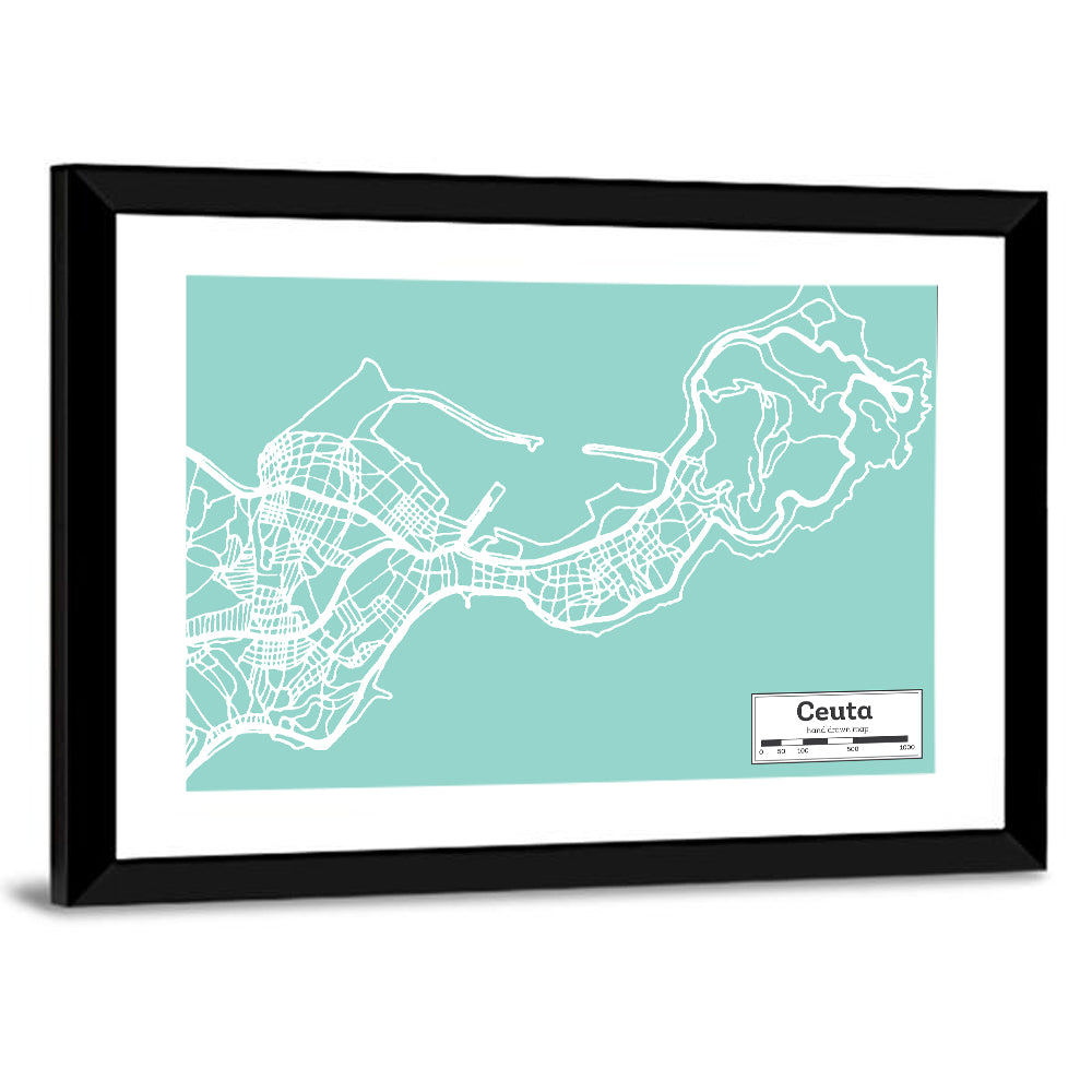 Ceuta City Map Wall Art