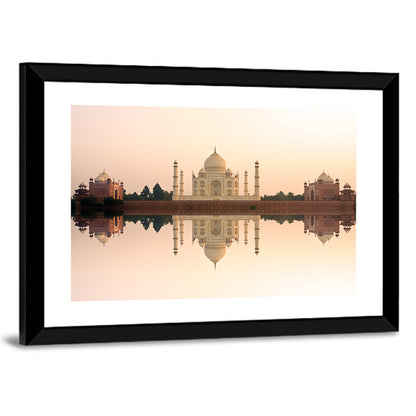 Taj Mahal Sunset Reflection Wall Art