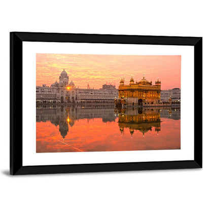 Golden Temple at Sunset Wall Art