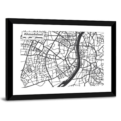 Ahmedabad City Map Wall Art
