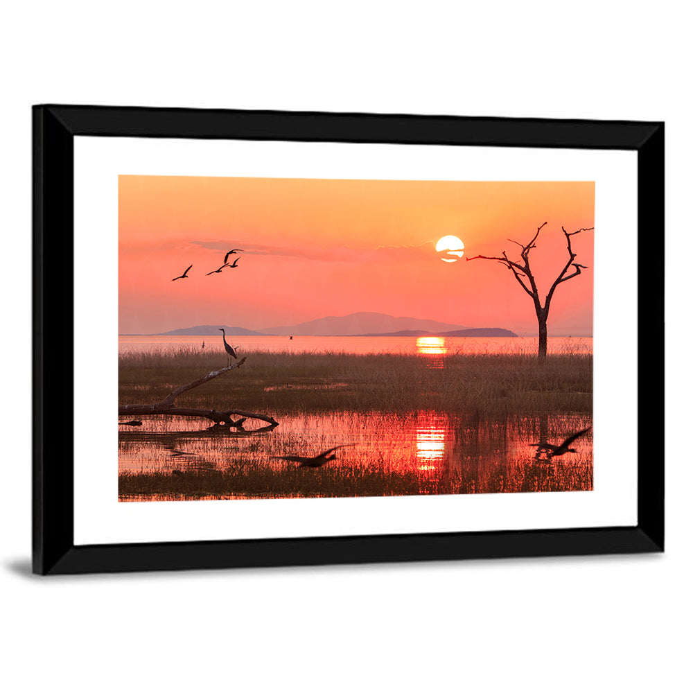 Lake Kariba Sunset Silhouette Wall Art