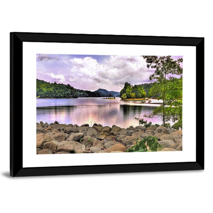 Glenville Lake Shoreline Wall Art as a framed print