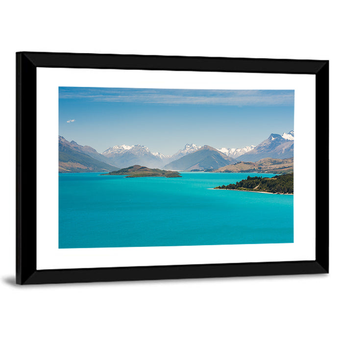 Wakatiup Lake Turquoise Waters New Zealand Wall Art as a framed print
