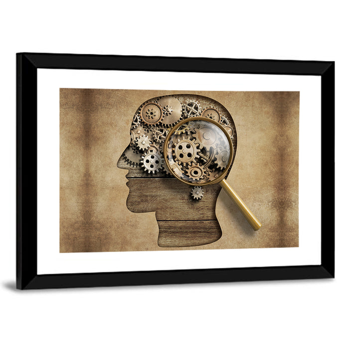 Mechanical Mind Concept Illustration Wall Art as a framed print