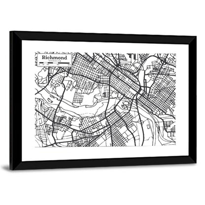 Richmond City Grid Map Wall Art
