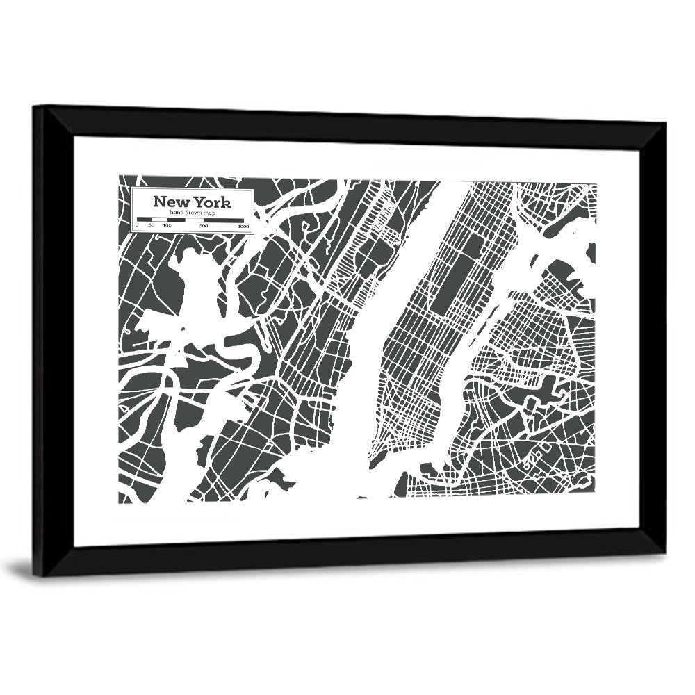 Manhattan Map, New York Wall Art