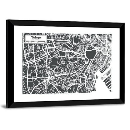 Tokyo City Map Wall Art