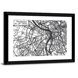 Toulouse City Map Wall Art