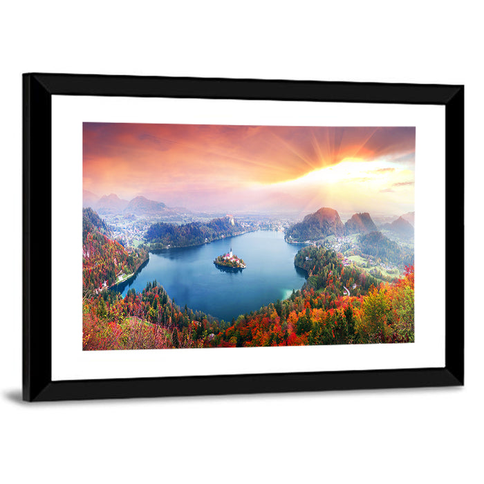 Morning on Lake Bled Wall Art as a framed print