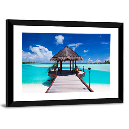Tropical Jetty with Thatched Gazebo Wall Art