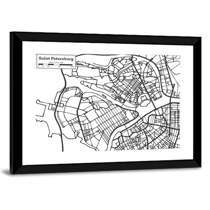 Saint Petersburg Street Plan Wall Art