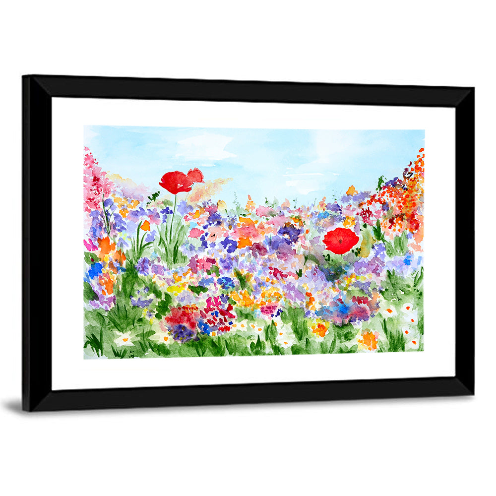 Wildflower Meadow Watercolor Wall Art
