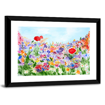 Wildflower Meadow Watercolor Wall Art