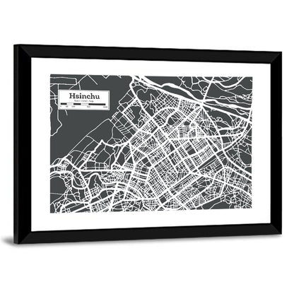 Hsinchu Street Grid Map Wall Art