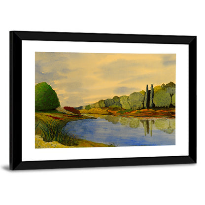 Autumn Lake Reflection Wall Art