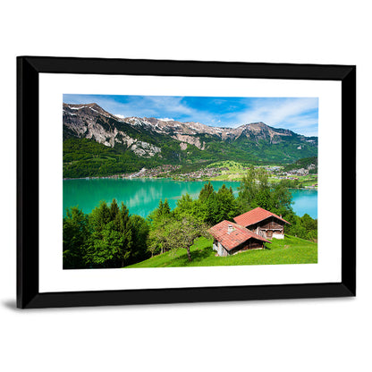 Lake Brienz with Alpine Cabins Wall Art