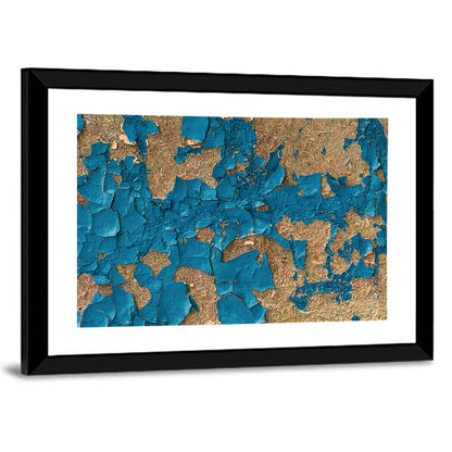 Cracked Blue Enamel Surface Wall Art