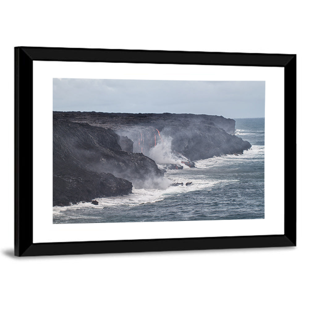 Glowing Lava on Big Island Coast Wall Art