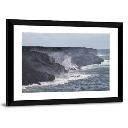 Glowing Lava on Big Island Coast Wall Art
