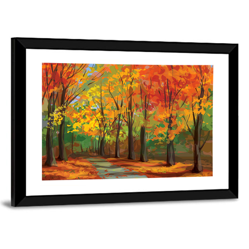 Autumn Forest Pathway Wall Art