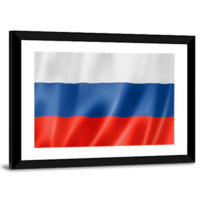 Russian Tricolor Flag Wall Art as a framed print