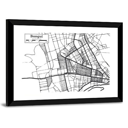 Bangui Street Grid Map Wall Art