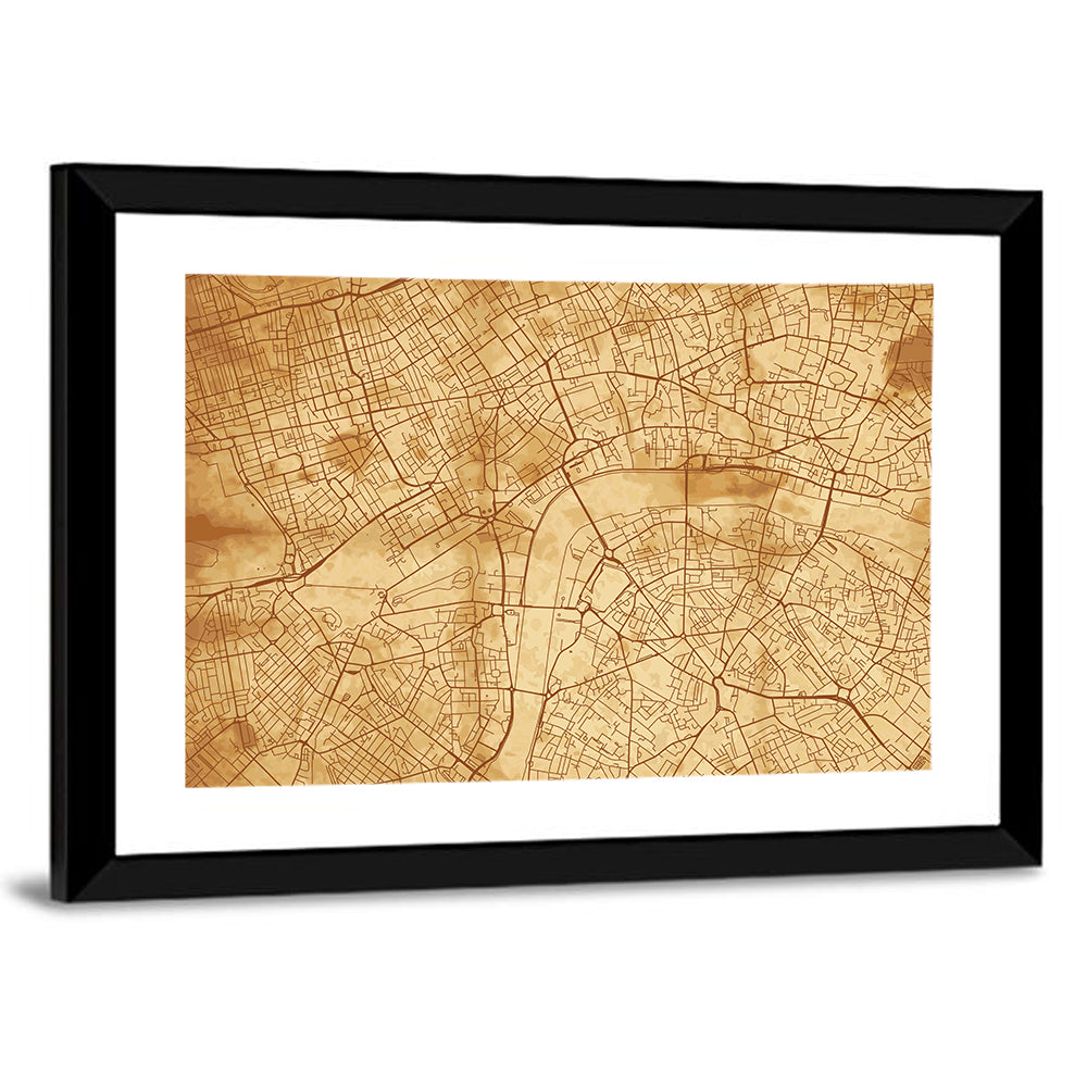 Vintage London City Map Wall Art