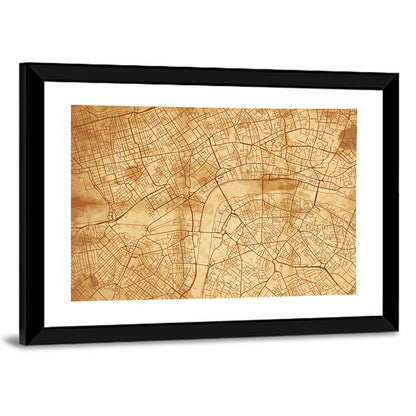 Vintage London City Map Wall Art