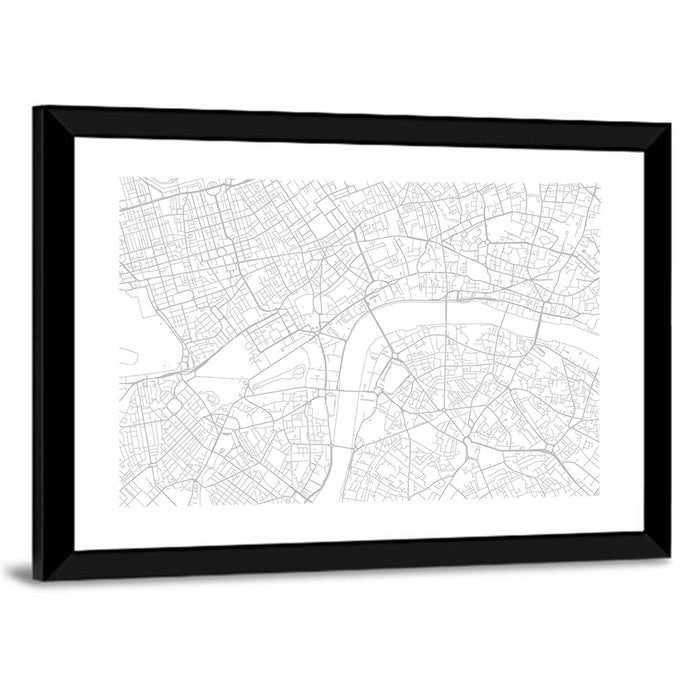 London City Map Plan Wall Art as a framed print