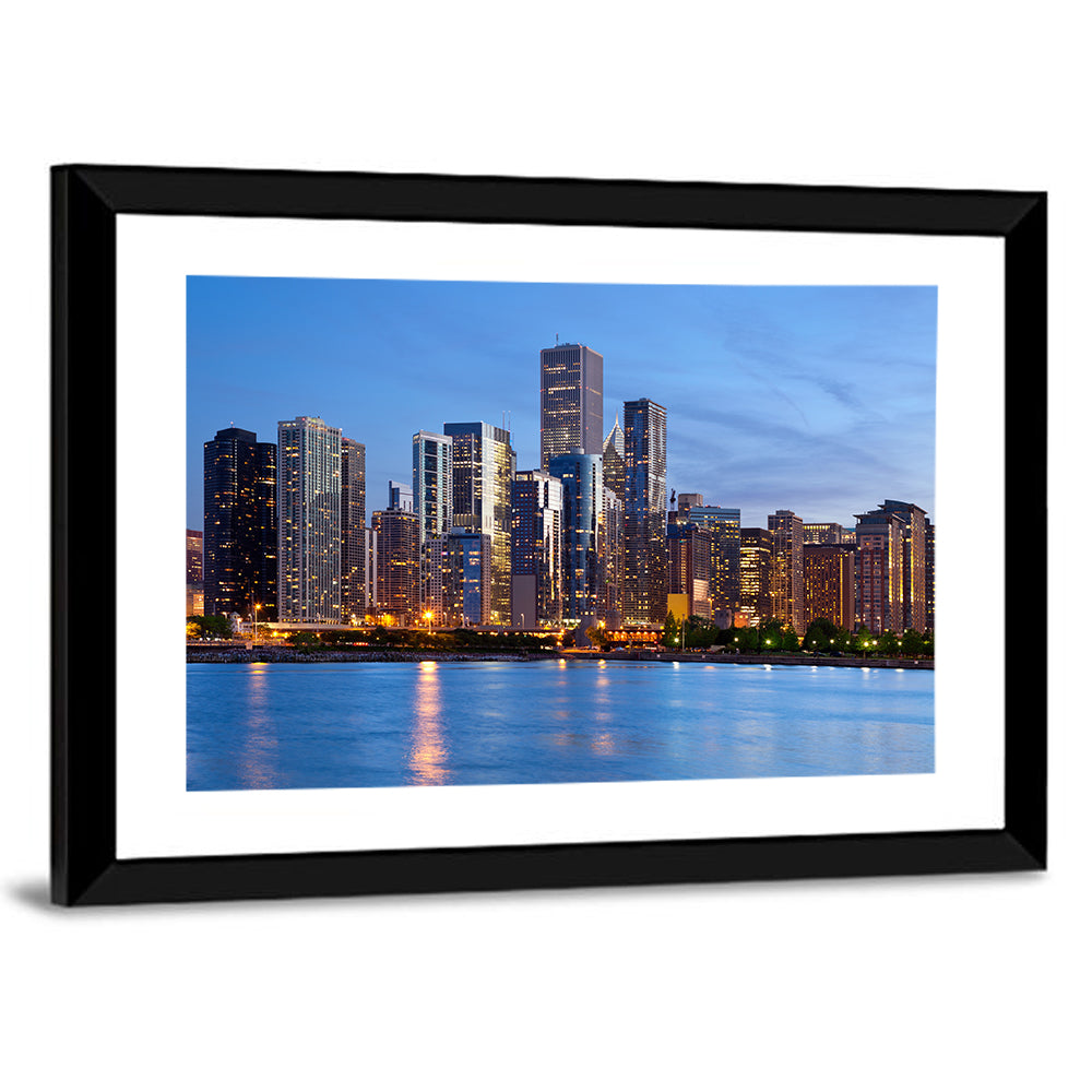 Chicago Skyline at Dusk Wall Art