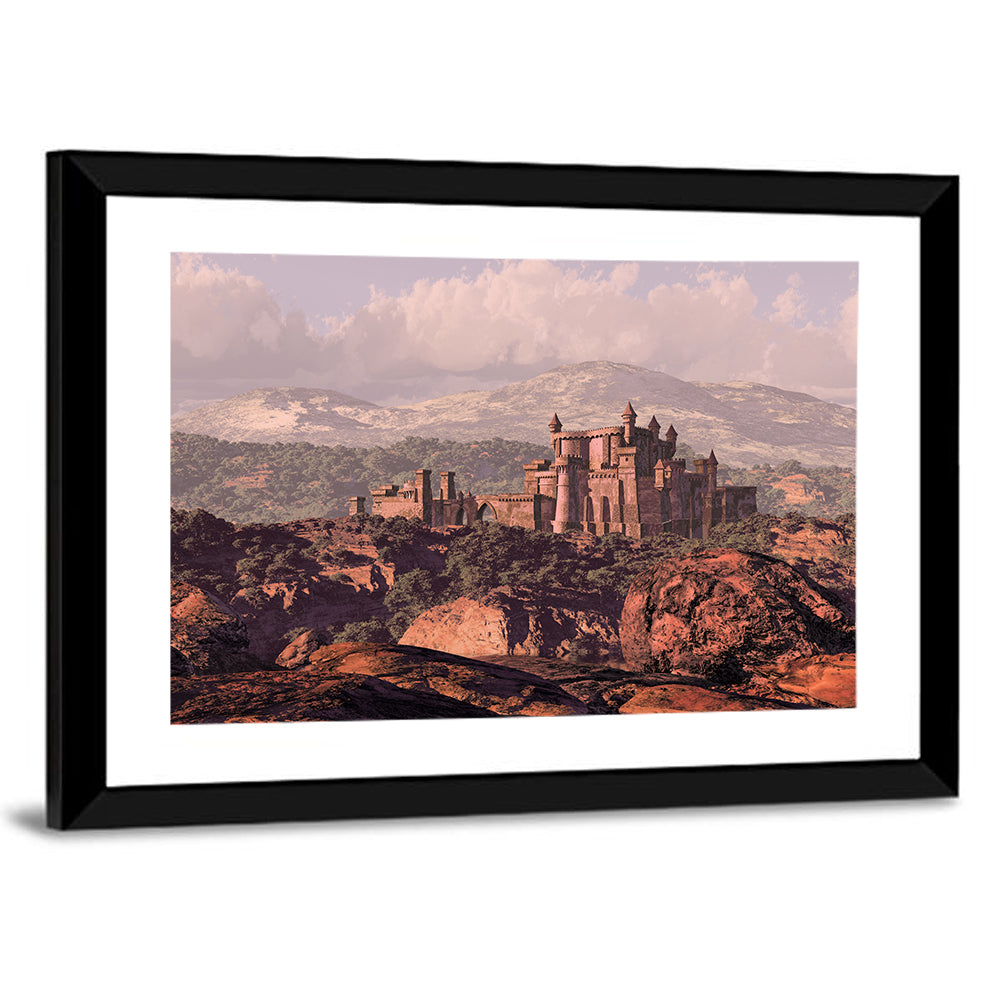 Medieval Fortress on Rocky Plateau Wall Art