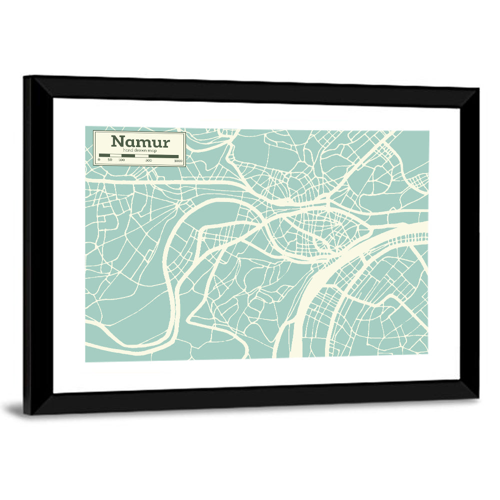 Namur Aerial Map Wall Art