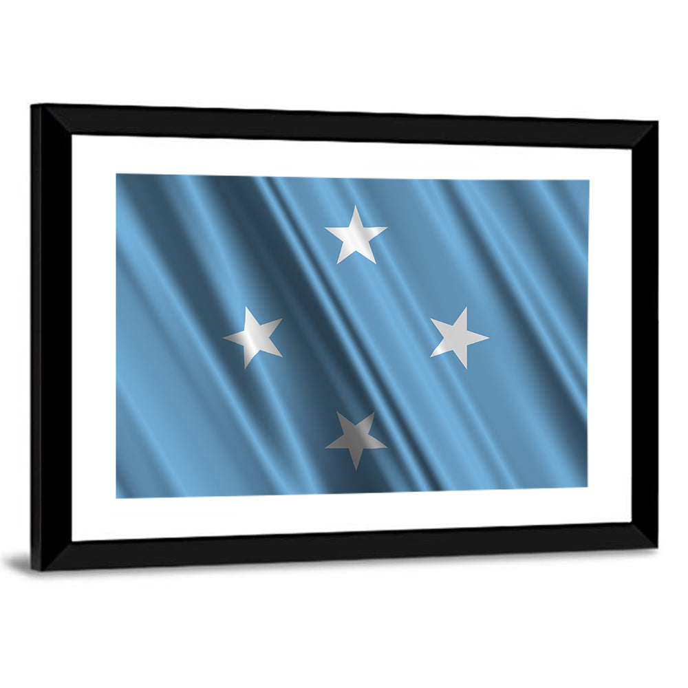 Micronesia Flag with Four Stars Wall Art