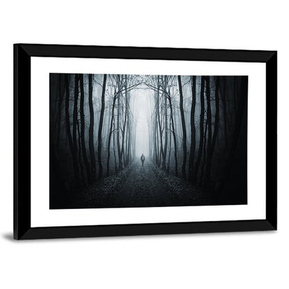 Strange Foggy Forest Path Wall Art