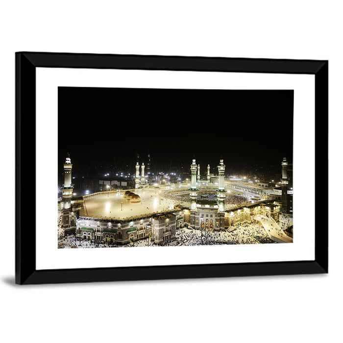 Masjid Al-haram at Night Wall Art as a framed print