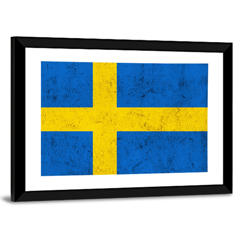 Weathered Swedish Flag Wall Art