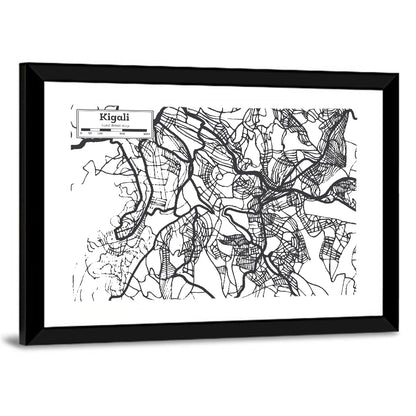 Kigali Urban Map Wall Art