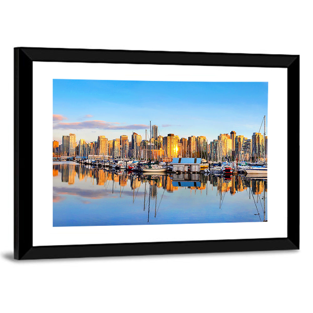 Vancouver Coal Harbour Sunset Skyline Wall Art