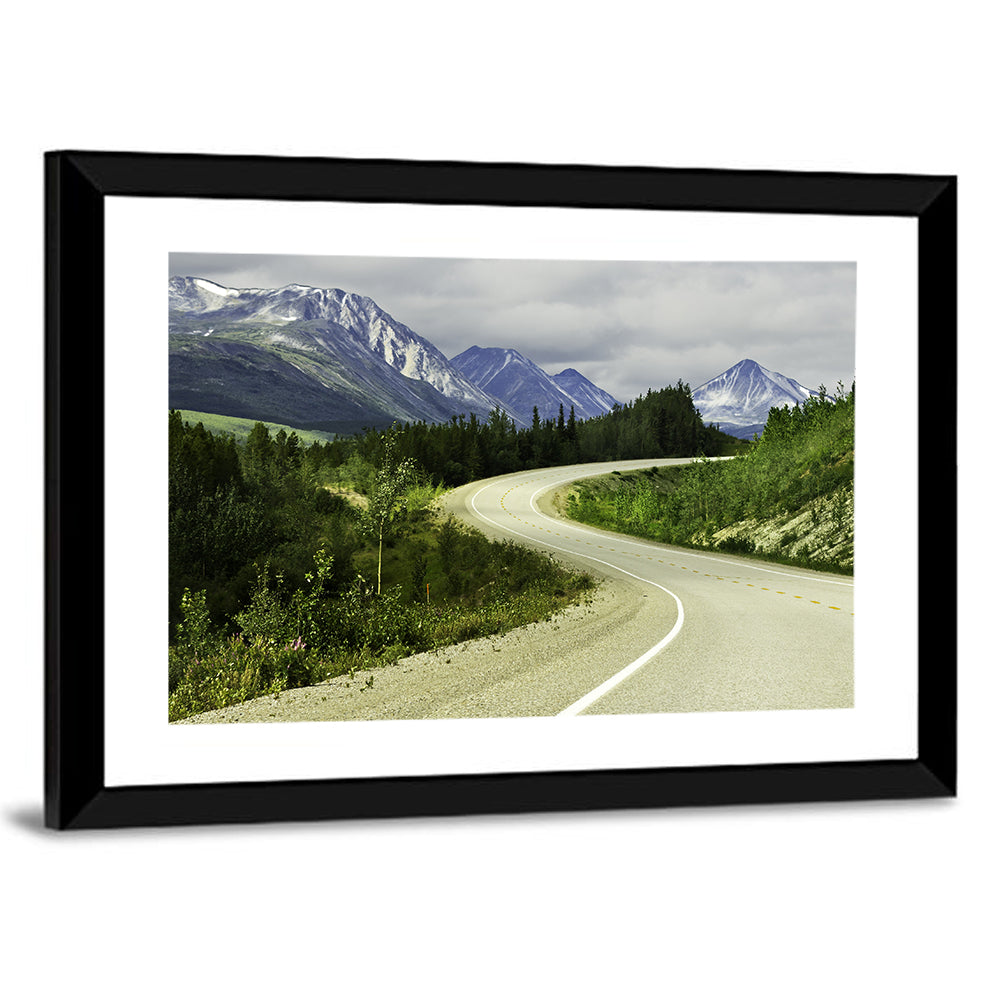 Winding Road to Snow Capped Alaskan Peaks Wall Art